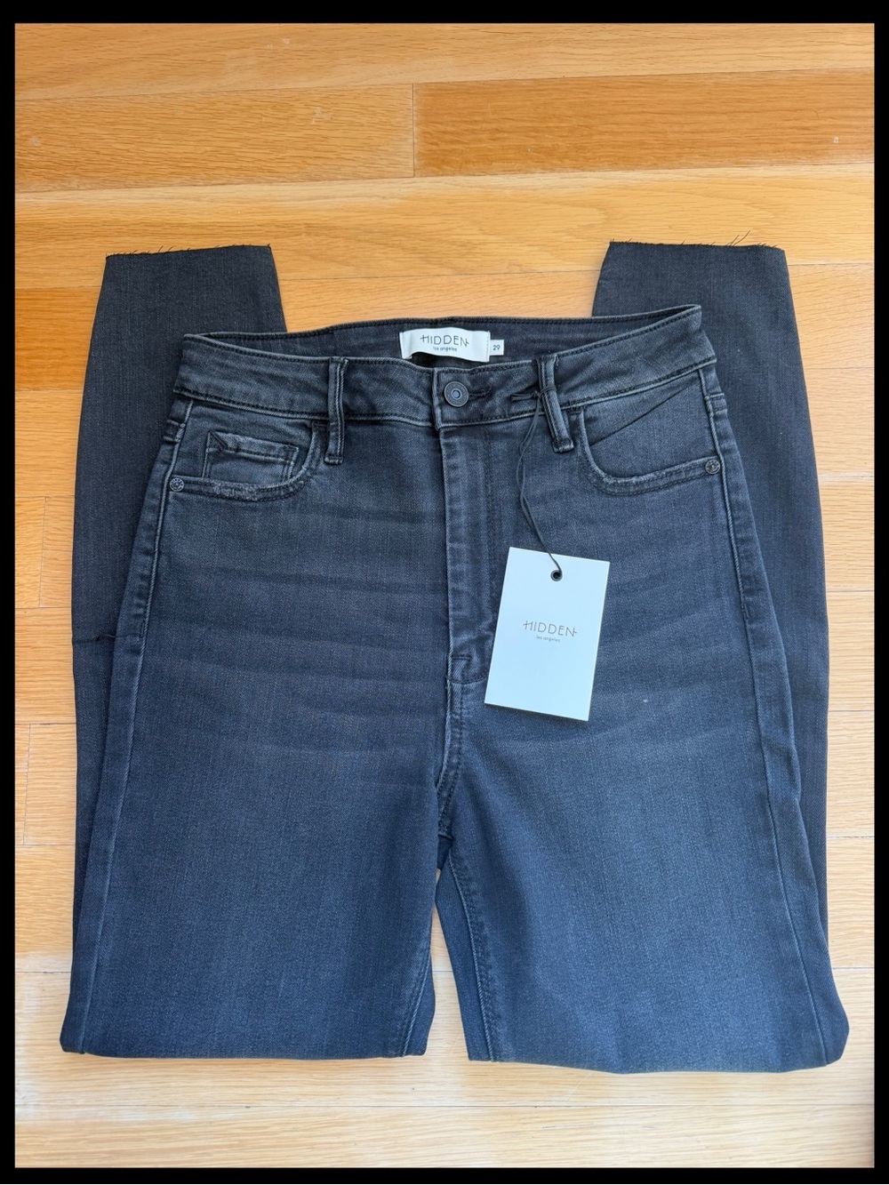 NWT: hidden jeans black high-rise skinny jeans with distressed knees
